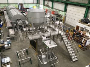 Twin blanching system being assembled in Dodman factory